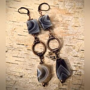 Botswana Banded Beauty Agate In Artisinal Antique Copper For The Rustic Affair